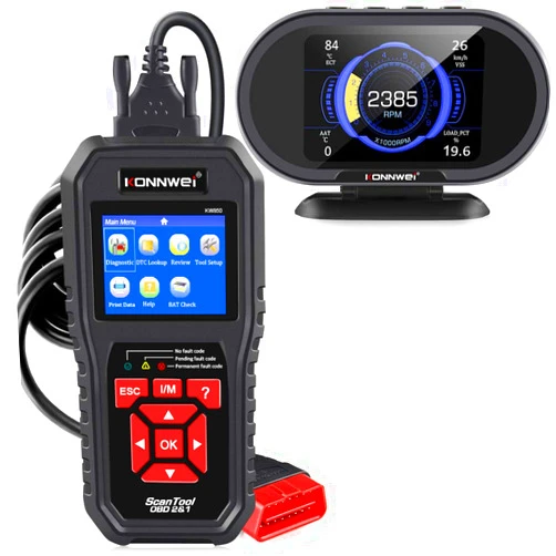 KONNWEI KW850 OBD2 Scanner + KW208 OBD2 Gauge Bundle