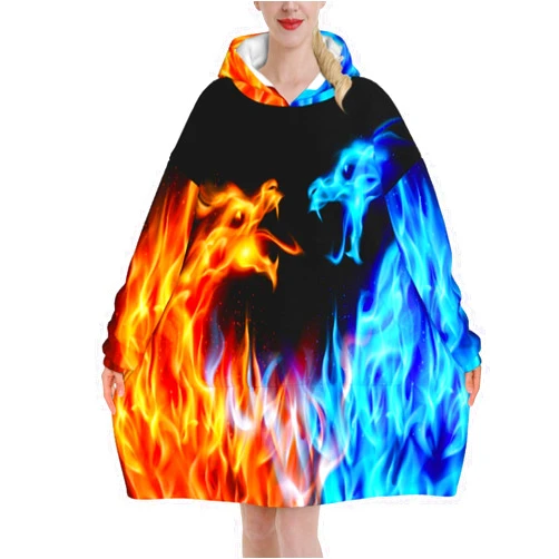 KSLIDS Wearable Blanket Hoodie Adult Oversized Sweatshirts Blanket With Pockets For Women Girls Men
