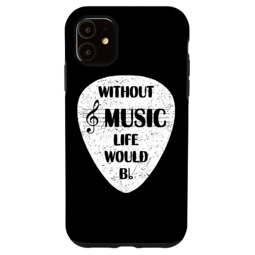 Music Themed Quotes Novelty Musicians Shirts Gifts iPhone 11 Without Music Life Would B Flat Band Novelty Sarcastic Funny Case