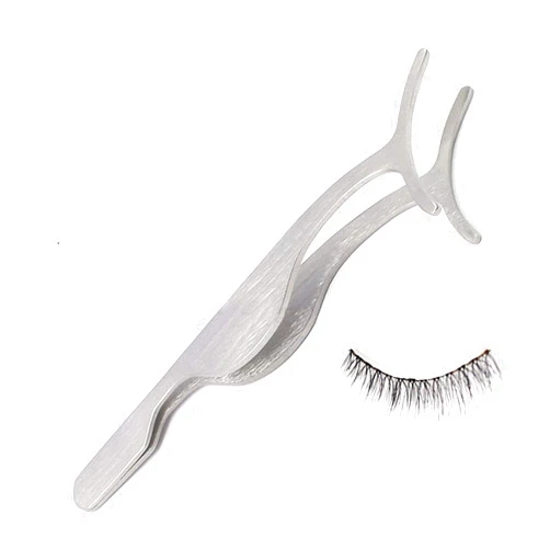 OdontoMed2011® Natural False Eyelashes Stainless Steel Magnetic False Eyelash Tweezers Applicator Clip Makeup Tool - Silver
