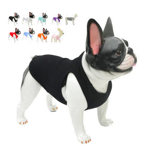 Lovelonglong 2019 Summer Pet Clothing, Dog Clothes Blank T-Shirts Ribbed Tanks Top Thread Vests for Large Medium Small Dogs 100% Cotton Black L-M