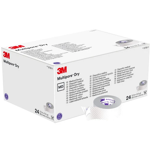 Multipore 3M™ Multipore™ Dry Surgical Tape 3730-1, 1 IN x 5.5 YRD, 24 rolls/BX