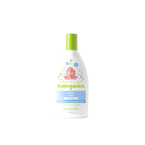 Babyganics Bubble Bath, Non-Allergenic, Gently Cleanses, Fragrance Free, 20 Fl Oz, Packaging May Vary