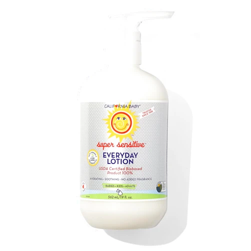 California Baby Super Sensitive Lotion | 100% Plant-Based | Unscented Lotion For Sensitive Skin | Organic Calendula + Aloe Vera | Allergy Friendly | Soothing Baby Face Cream | 562 mL / 19 oz.
