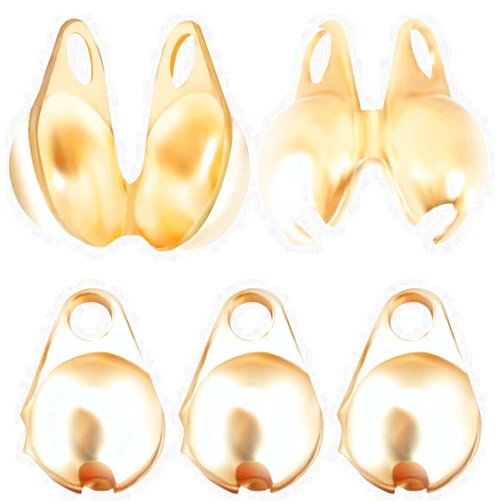 Beebeecraft 1 Box 300Pcs Bead Tips 18k Gold Plated Calotte Ends Open Clamshell Knot Covers Fold Over Bead Tips 1mm Small Hole End Caps for Knots Crimp Findings Crafts