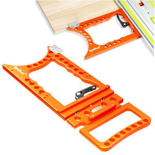 SpeTool Track Saw Square 90° Precision, ±0.01°Right-Angle Track Saw Guide Rail Square, Quick-Lock & Rail-Protect, Extra-Large & Thick, Compatible with Festool, Makita, Milwaukee, POWERTEC, WEN
