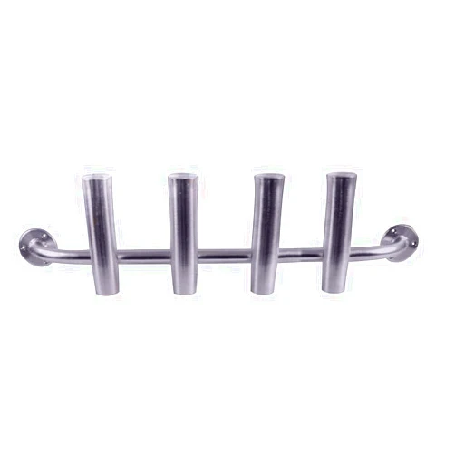 Taco Metals Marine Aluminum 4-Rod Adjustable Transom Rod Rack/Brushed/Packaged/Rod Holder( Length 10-Inch, Rod Holder Inside Diameter 1 7/8-Inch, Full Length 40 1/2-Inch)