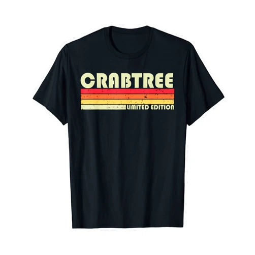 Customized Last Name Gifts Family Christmas Team CRABTREE Surname Funny Retro Vintage 80s Birthday Reunion T-Shirt
