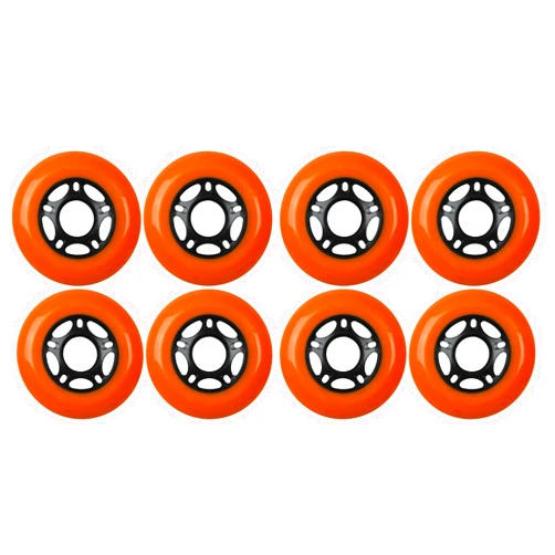 TGM Skateboards KSS Outdoor Asphalt Formula 89A Inline Skate X8 Wheels, Orange, 76mm