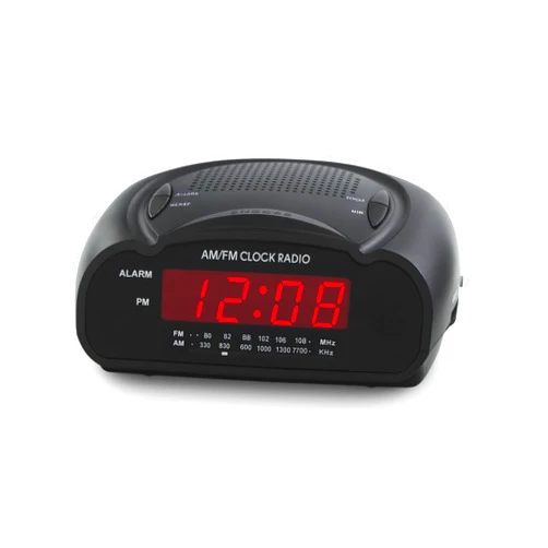 Ken-Tech Digital Alarm Clock | AM/FM Clock Radio with Red LED Display, Loud Alarm for Heavy Sleepers | Desk or Bedside Clock