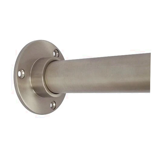 ShowerRods-etc Shower Rod With Surface Mounted Wall Flanges, Brushed Nickel (36