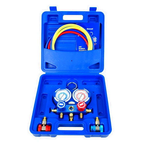 ZENY Diagnostic A/C Manifold Gauge Set R134a Refrigeration Kit Brass Auto Serivice Kit 4FT w/Case, 1/4