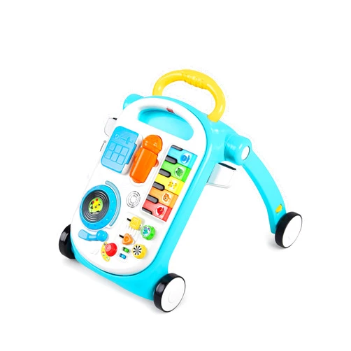 Baby Einstein Musical Mix ‘N Roll 4-in-1 Push Walker, Activity Center, Toddler Table & Floor Toy, 100+ Songs & Phrases, DJ Station with Piano