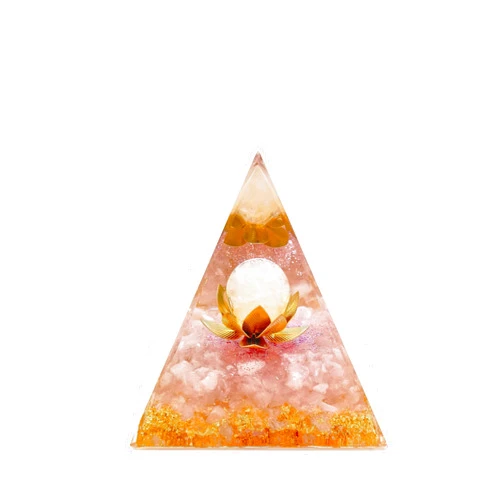 VMDEKK Tree of Life Orgonite Pyramid Kit White Crystal paired with Pink Crystal Positive Reiki Crystal Healing Orgone Collection Orgonite Pyramid Healing Crystal Gift for Friend