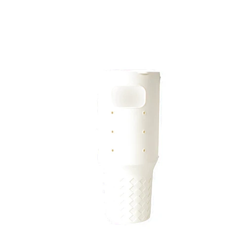 CAXGEK Silicone Sleeve for 40oz Tumbler with Handle, Full Coverage, Tumbler Accessories. (Beige, 40oz)