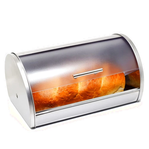 Galashield Bread Box for Kitchen Countertop | Bread Holder Storage Container | Bread Bin Stainless Steel with Frosted Acrylic Roll Top