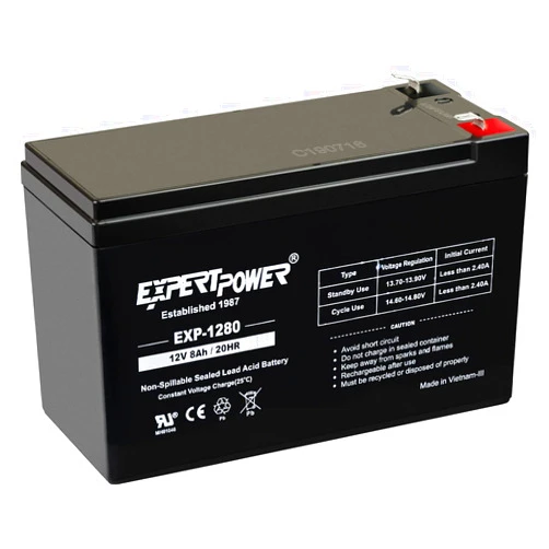 ExpertPower® 12V 8AH Sealed Lead Acid (SLA) Battery Replacement for APC Back-UPS ES 550VA Back-UPS Pro 1300/1500 Liftmaster CSL-24VDC Slider Gate Opene - F2 Terminals