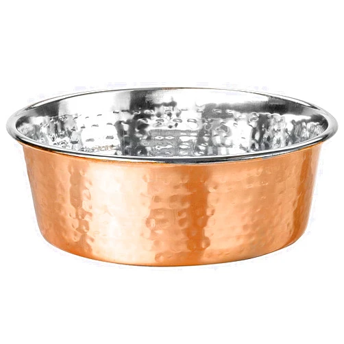 Neater Pet Brands Hammered Decorative Designer Bowls - Luxury Style Premium Dog and Cat Dishes (Medium, Copper)