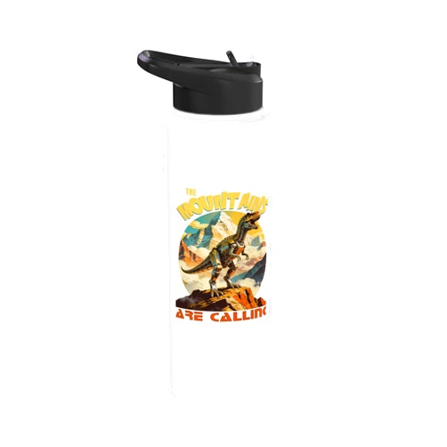 Winter Mountain Fun The Mountains Are Calling Adventure Design Stainless Steel Insulated Water Bottle