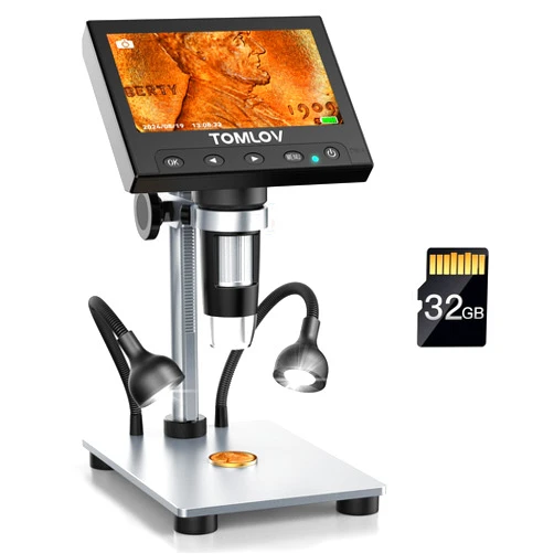TOMLOV 1000X Coin Microscope with 4.3