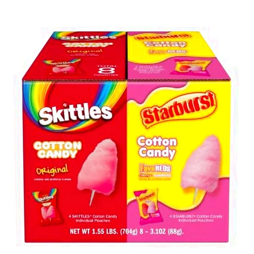 Generic Skittles and Starburst Cotton Candy, Variety Pack, 3.1 oz, 8 ct