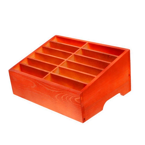 FUNOMOCYA 12 Mobile Phone Storage Box Wooden Phone Holder Office Desk Wood Storage Cabinet Headphone Organizer Classroom Phone Rack for Classroom Coffee Cell Phone Student Grid