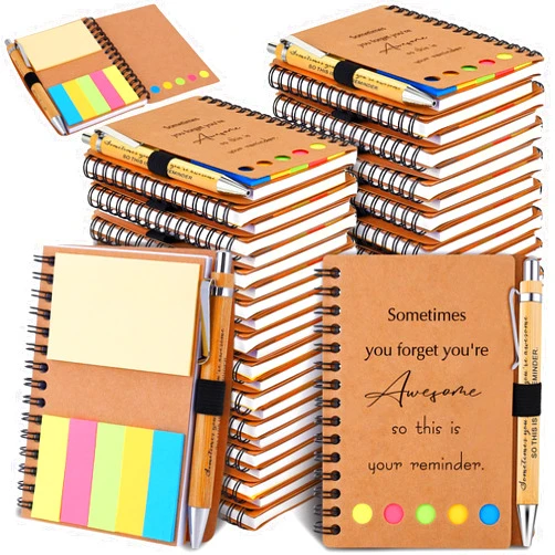 Czlotyh 30 Sets Employee Appreciation Gifts Bulk Inspirational Spiral Notebooks with Sticky Notes Motivational Journals Ballpoint Pens Thank You Gifts for Teacher Nurse Coworker (30, Sometimes)