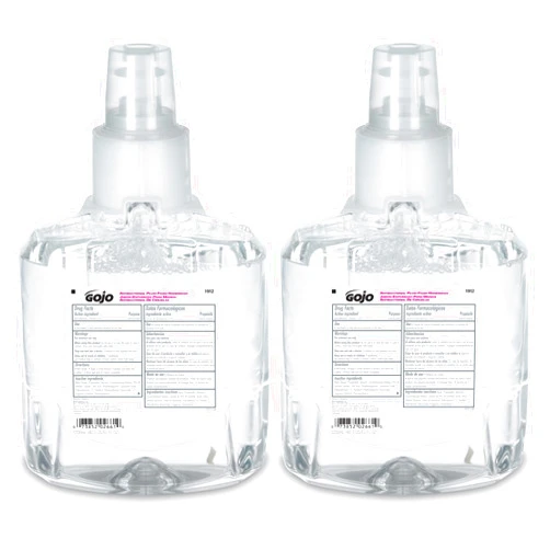GOJO Antibacterial Foam Handwash, Plum Fragrance, 1200 mL Foam Hand Soap Refill LTX-12 Touch-Free Dispenser (Pack of 2) - 1912-02