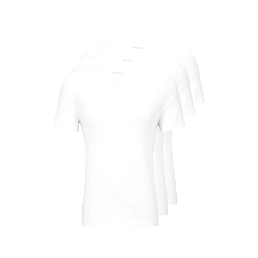 BOSS Men's Logo Embroidered Cotton Tee 3 Pack