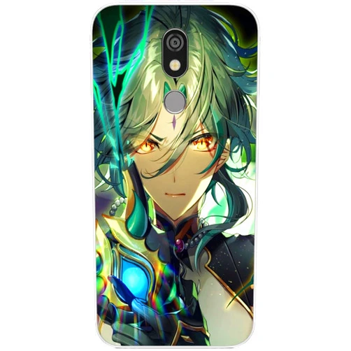 Andesign Compatible with LG K40 | Harmony 3 | LG K12 Plus | LG X4 2019 Genshin with A Impact with Xiao 100 Case Ultra Slim Soft TPU Silicone Phone Case (Clear)