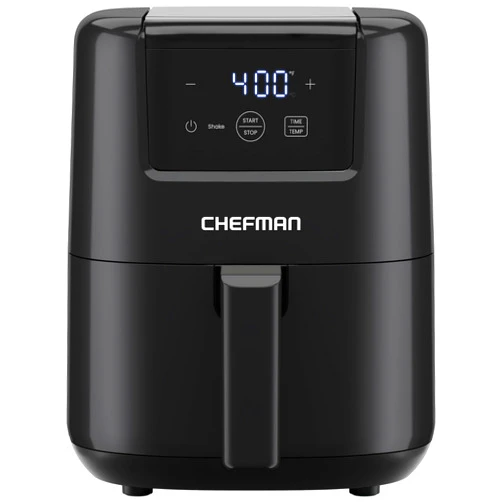 CHEFMAN 2 Qt Mini Air Fryer – Digital Space-Saving Compact Air Fryer with Nonstick and Dishwasher Safe Basket, Quick & Easy Meals in Minutes, Features Digital Timer and Shake Reminder – Black