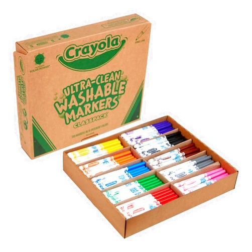 Crayola Ultra Clean Washable Markers Classpack (200 Count), Bulk Markers for Classrooms, School Supplies for Kids, 10 Colors
