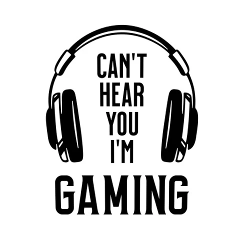 Thovorrnl Game Wall Sticker Can't Hear You I'm Gaming Wall Decals DIY Headset Vinyl Art Silhouette Game Decor 3D Video Game Room Decoration Wallpaper for Boys Playroom Bedroom Family Game Room