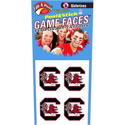 FAN-A-PEEL South Carolina – Waterless Peel and Stick Temporary Spirit Tattoos – 4-Piece