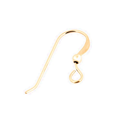 Rashbel Gold Filled 0.7mm Flat Ear Wire with 2.5mm Bead - 4 Pack, Ideal for Dangle Tassel Chandelier Cluster Shoulder-Duster Hook Earrings, Jewelry Making Wire