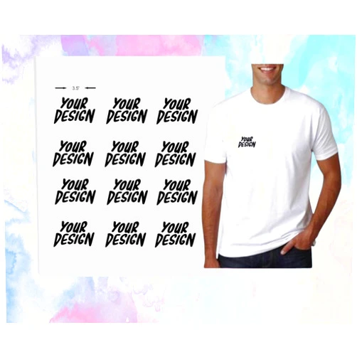 Hayling 12 Pcs DTF 3.5 in. x 3.5 in. Your Logo Iron on Transfers Personalized Customer for T-Shirts Chest Logo Iron on Decals Heat Transfer Sticker for Clothes DTF Transfer Ready