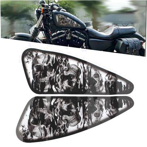 Newsmarts Motorcycle 3D Gas Tank Protector Fuel Oil Tank Pad Decal for Harley Sportster XL 883 1200 Softail Dyna Bobber