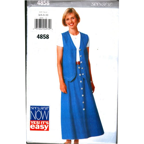Butterick Today's Wardrobe Pattern 4858 Misses' Jacket, Top, Skirt and Pants, Size 6-8-10