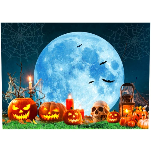LTLYH 7x5ft Halloween Photography Backdrop Halloween Starry Sky Moon Night Backdrop Halloween Ghost House Backdrop Halloween Horror Night Background 202