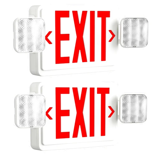 FREELICHT 2 Pack LED Exit Sign with Emergency Lights, Adjustable LED Emergency Exit Lights with Battery Backup, Easy To Install, UL Certified, AC 120/277V