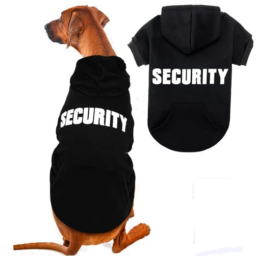EXPAWLORER Dog Hoodies- Fall Soft and Warm Dog Sweatshirt with Leash Hole, Halloween Dog Costume Winter Autumn Fleece Pet Clothes with Print for Puppy,Cat, Small Medium Large Dogs (X-Large, Security)