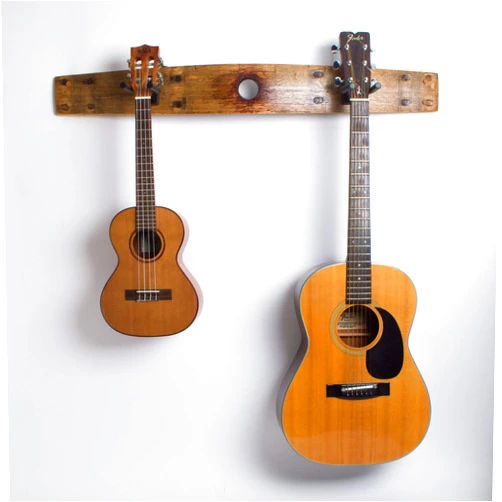 Alpine Wine Design! Wine Barrel Double Guitar Rack with Bunghole