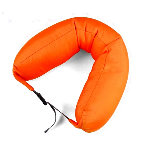 Lstravel Linshing-Soft U-Shape Cotton Pure Color Neck Pillow for Travel Airplane Car Train Bus or Home Office Rest (Orange)