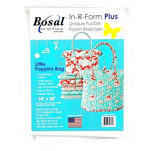 Bosal in-R-Form Plus Unique Fusible Foam Stabilizer 24 Inches by 58 Inches for Aunties Two Little Poppins Bag Pattern (Onе Paсk)