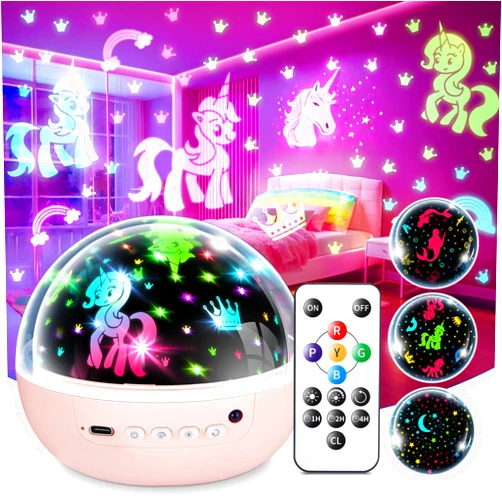 COOLNIGHT Unicorn Toys for Girls Age 4-6,Unicorn+Mermaid+Star Projector for Kids Toys for Ages 5-7,93-Mode Sensory Toys for Kids 5-7,Girls Toys Age 6-8,Toddler Girl Toys,Baby Girl Toys for 1 Year Old Girl Gifts