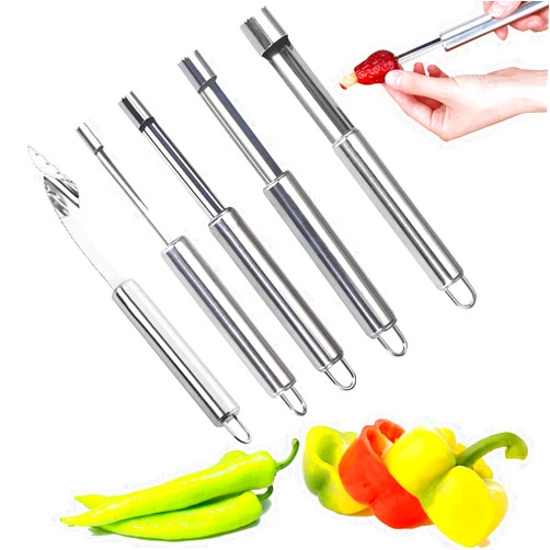 Auswalar 6 Pack Stainless Steel Kitchen Corer Tool Fruit and Vegetable Corer Set for Cherry Pitter strawberry Jalapeno Corer Tomato Vegetable Corer Tool
