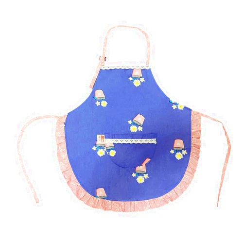 LinMeng Kids Toddler Kitchen Cotton Apron with Pocket,Girl Child Apron Cooking Painting(Flower pattern)