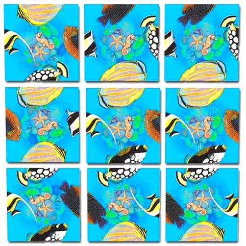 B. dazzle, inc Scramble Squares Tropical Fish 9 Piece Challenging Puzzle - Ultimate Brain Teaser and Mind Game for Young and Senior Alike - Engaging and Creative with Beautiful Artwork - by B.Dazzle