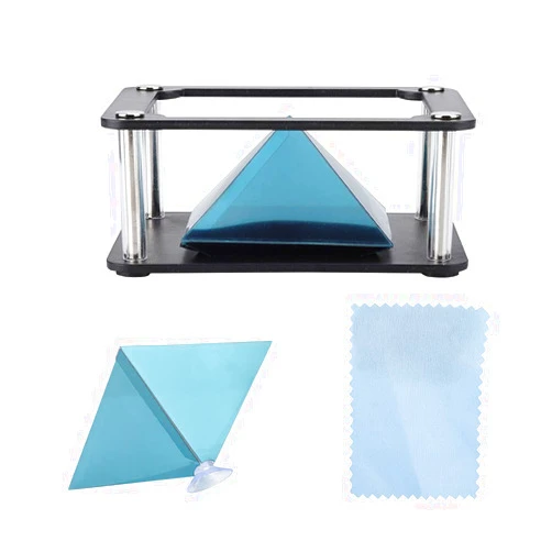 Agatige 3D Holographic Display Stands, 3.5-6inch 360° Images Holographic Display Stands Projector Mobile Smartphone Hologram for Display Cartoon Interaction Gift(Cylinder)