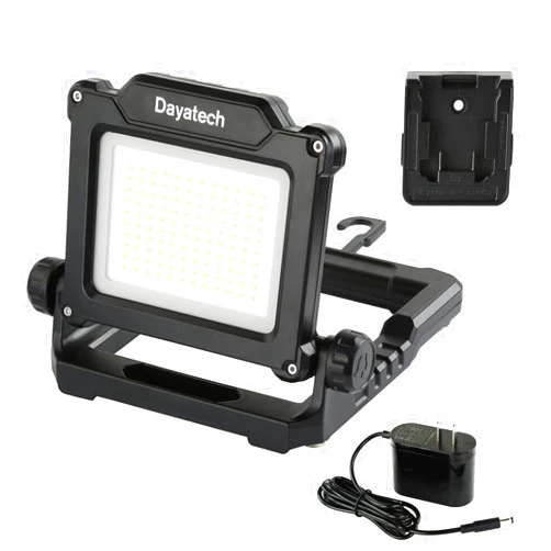 DAYATECH Cordless LED Work Light Compatible with Dewalt and Milwaukee 18-20V Battery, Magnetic Base for Underhood, 4000 LM 25 W Brightness Adjustable, Flicker Free, (Light Only/Charger Included)